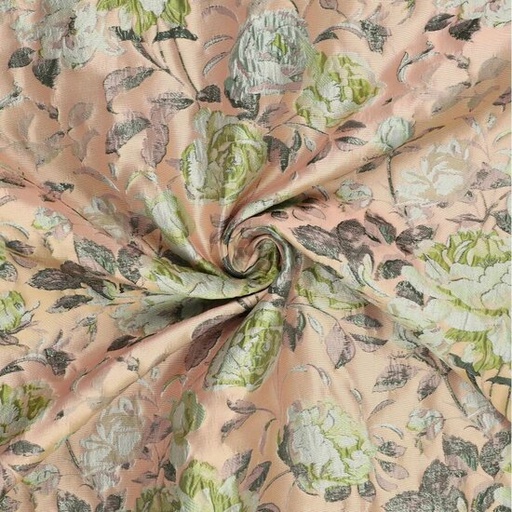 Jacquard - Blush met groen bloem party