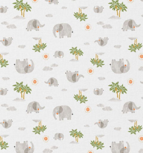 Katoen - Olifant en palmen