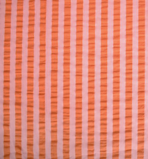 Seersucker katoen - Strepen rood roze 1 cm