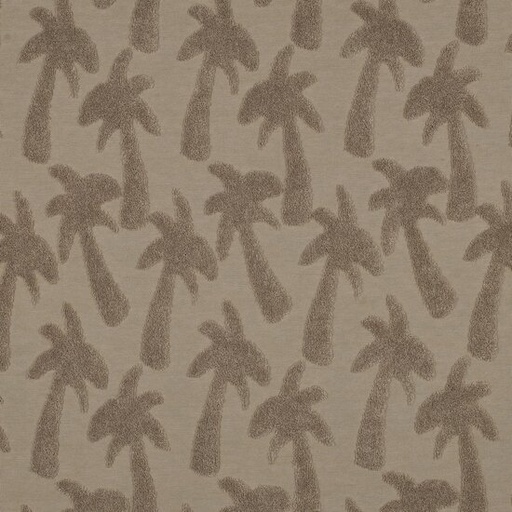 Badstof stretch - Palmen taupe