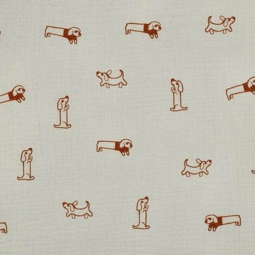 Double gauze - Geborduurd hondje