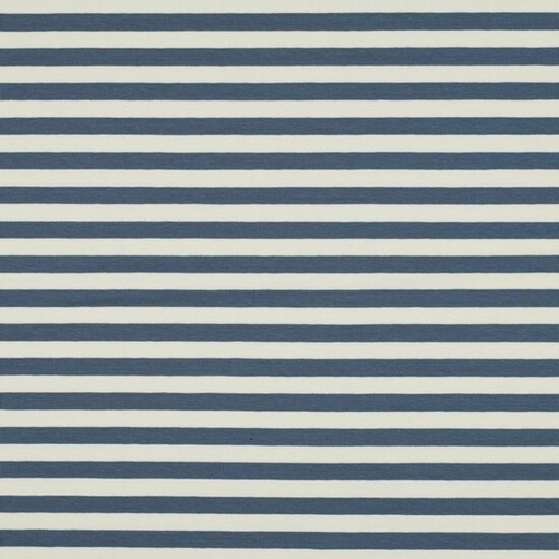 French terry - Jeansblauw ecru streep 10mm