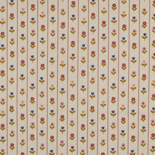 Jersey - wafelrooster bloemen tussen lijn