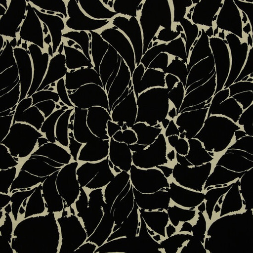 Viscosejersey -  Black leaves white