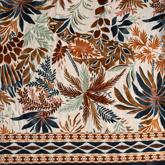 Viscose - Roeste bladeren met boord