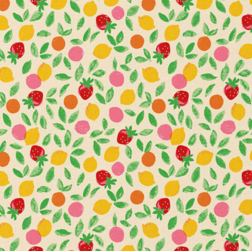 Katoen - Fruity dance ecru