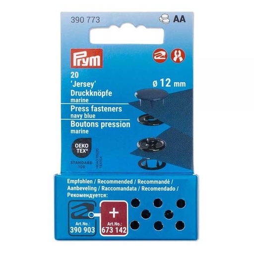 Prym AA - Jersey drukknopen 12mm - marine (20 stuks)