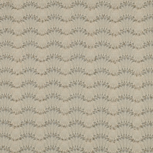 Gebreid - Golven ecru met gouddraad