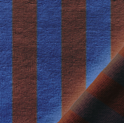 Bamboo badstof - Strepen bruin blauw
