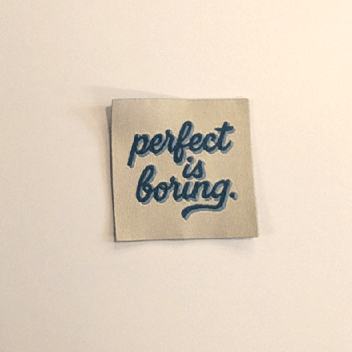 Label - Perfect is boring blue (5 stuks)
