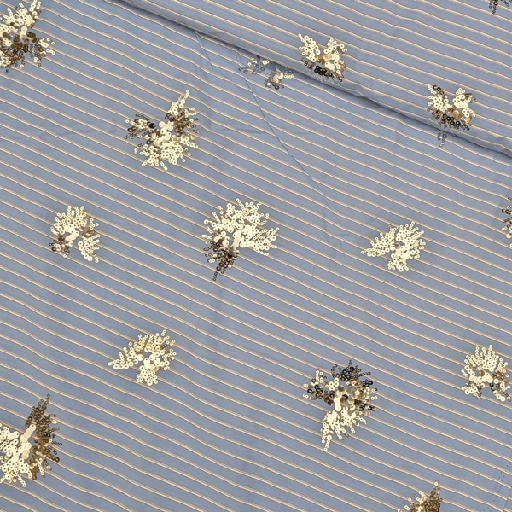 Katoen - Paillet waaier op streep blauw