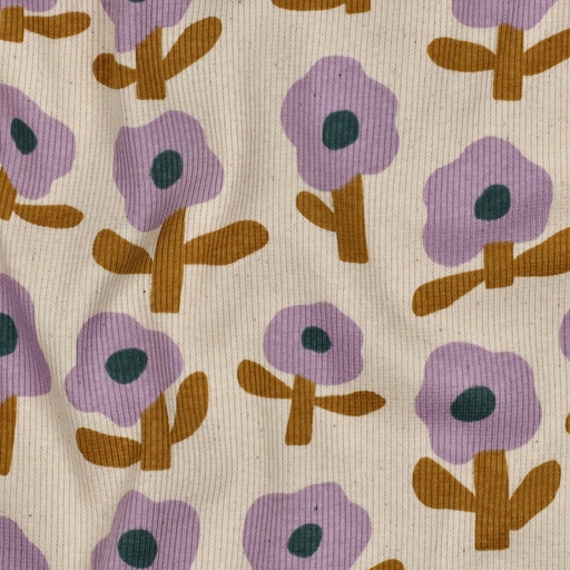 Tricot marcel - Simple flower purple