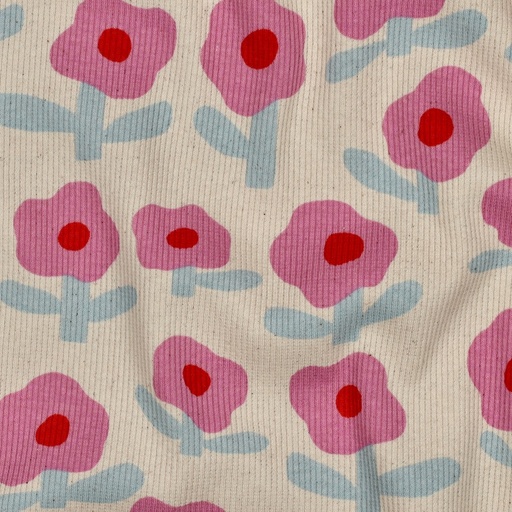 Tricot marcel - Simple flower pink