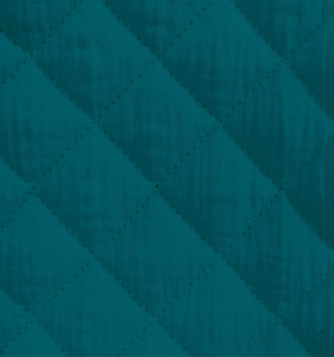 Matelassé gauze - petrolblauw