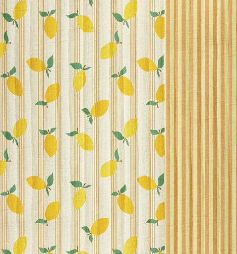Matelassé gauze - Lemon party orange stripes