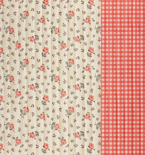 Matelassé gauze - Romantic flower neon vichy