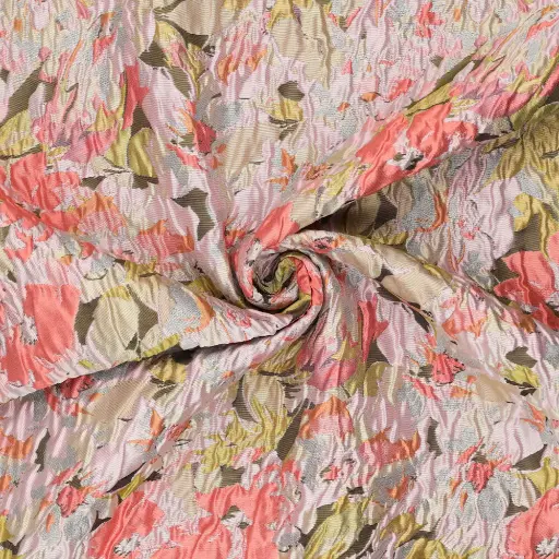 Jacquard - Petunia bloemen roze groen