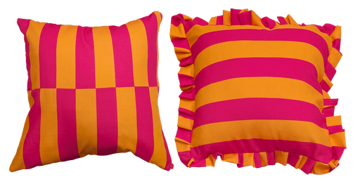 Stoffenpakket - Kussenset strepen roze oranje